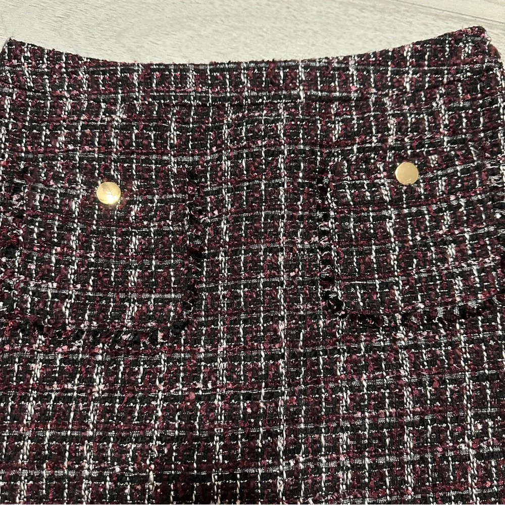 LOFT Burgundy Cabernet A-Line Mini Skirt - Picture 4 of 6